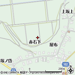 秋田県大館市赤石周辺の地図