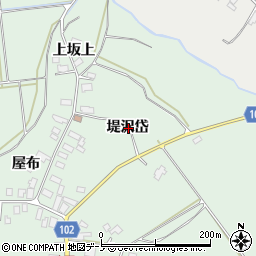 秋田県大館市赤石堤沢岱周辺の地図