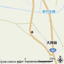 秋田県能代市竹生土手上下周辺の地図