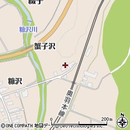 秋田県北秋田市綴子（蟹子沢）周辺の地図