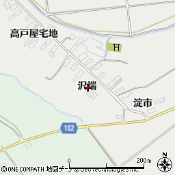 秋田県大館市櫃崎沢端周辺の地図