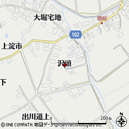 秋田県大館市櫃崎沢頭周辺の地図