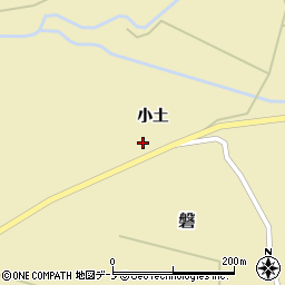 秋田県能代市磐小土周辺の地図