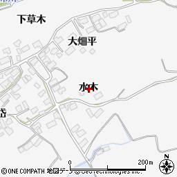 秋田県鹿角市十和田草木水木周辺の地図