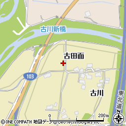 秋田県鹿角市十和田錦木古田面周辺の地図