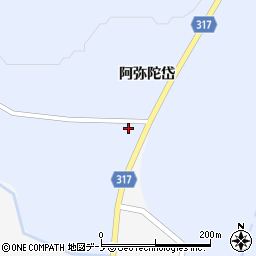 秋田県藤里町（山本郡）粕毛（阿弥陀岱）周辺の地図