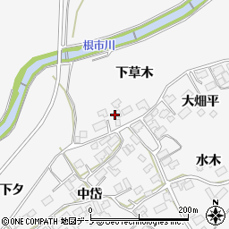 秋田県鹿角市十和田草木下草木周辺の地図