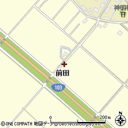 秋田県大館市小館花前田周辺の地図