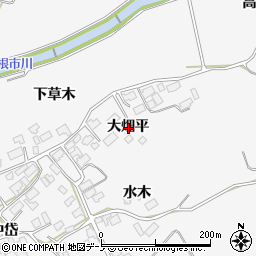 秋田県鹿角市十和田草木大畑平周辺の地図