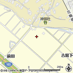 秋田県大館市小館花古館下周辺の地図