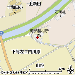秋田県鹿角市十和田錦木下与左エ門川原周辺の地図