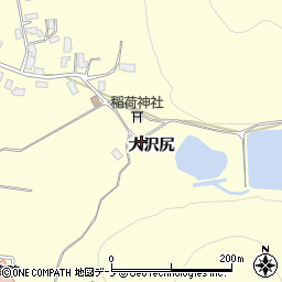 秋田県大館市柄沢大沢尻周辺の地図