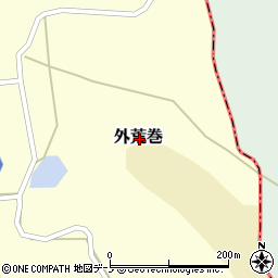 秋田県能代市外荒巻周辺の地図