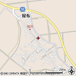 秋田県大館市板沢屋布52周辺の地図