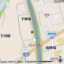 秋田県鹿角市十和田毛馬内下陣場周辺の地図