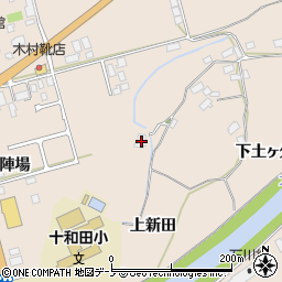 秋田県鹿角市十和田毛馬内上新田周辺の地図