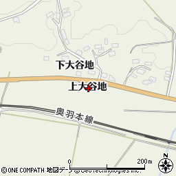 秋田県大館市長坂上大谷地周辺の地図