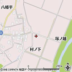 秋田県鹿角市十和田瀬田石村ノ下周辺の地図