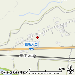 秋田県大館市長坂屋敷周辺の地図