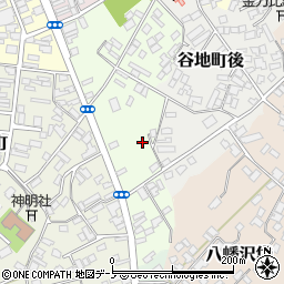 秋田県大館市一心院南8周辺の地図