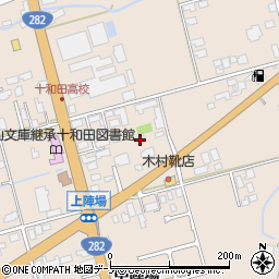秋田県鹿角市十和田毛馬内上陣場周辺の地図