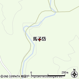 秋田県能代市二ツ井町梅内馬子岱周辺の地図