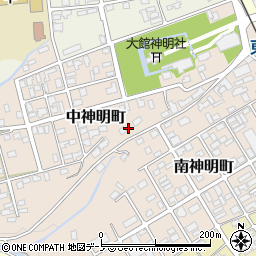 秋田県大館市中神明町3周辺の地図