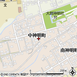 秋田県大館市中神明町4周辺の地図