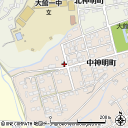 秋田県大館市中神明町12周辺の地図