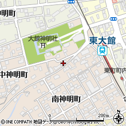 秋田県大館市中神明町2周辺の地図