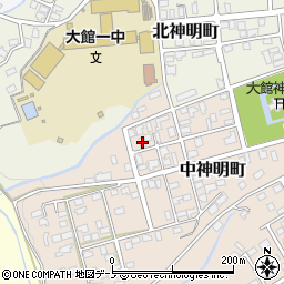 秋田県大館市中神明町7-11周辺の地図