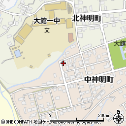 秋田県大館市中神明町7-15周辺の地図