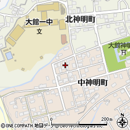 秋田県大館市中神明町7周辺の地図