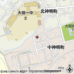秋田県大館市中神明町7-18周辺の地図