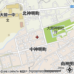 秋田県大館市中神明町6-10周辺の地図