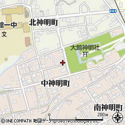 秋田県大館市中神明町6-6周辺の地図