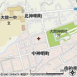 秋田県大館市中神明町6周辺の地図