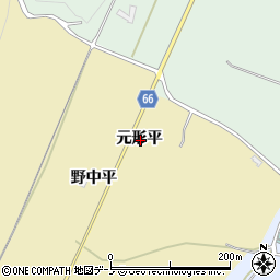秋田県鹿角市十和田錦木元形平周辺の地図