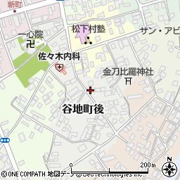 秋田県大館市谷地町後周辺の地図