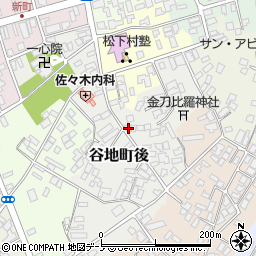 秋田県大館市谷地町後周辺の地図