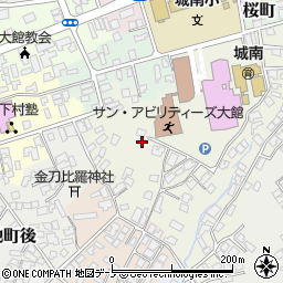 秋田県大館市桜町南102周辺の地図