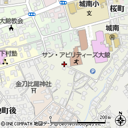 秋田県大館市桜町南93-1周辺の地図