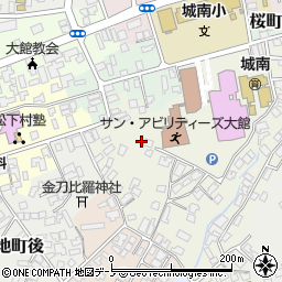 秋田県大館市桜町南93周辺の地図