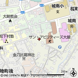 秋田県大館市桜町南94周辺の地図