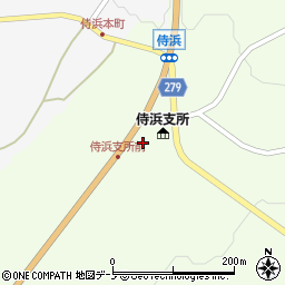 久慈市役所　侍浜地区農村センター周辺の地図
