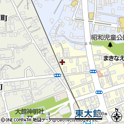 秋田県大館市常盤木町23-4周辺の地図