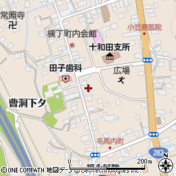 秋田県鹿角市十和田毛馬内城ノ下47周辺の地図