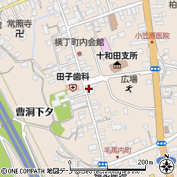 秋田県鹿角市十和田毛馬内城ノ下43周辺の地図
