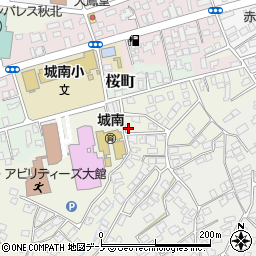 秋田県大館市桜町南38-17周辺の地図