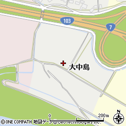 秋田県大館市櫃崎大中島周辺の地図
